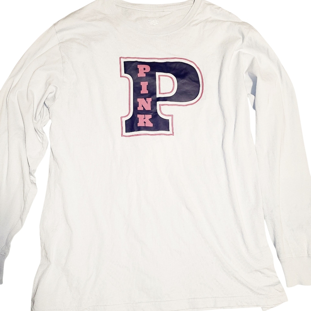 PINK VICTORIA'S SECRET LOGO TOP SIZE M - Picture 2 of 4